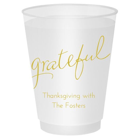 Expressive Script Grateful Shatterproof Cups